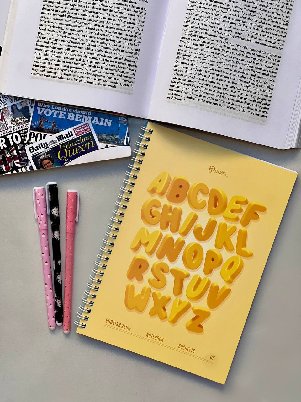 دفتر دو خط زبان 60 برگ از برند Pallet کد 05