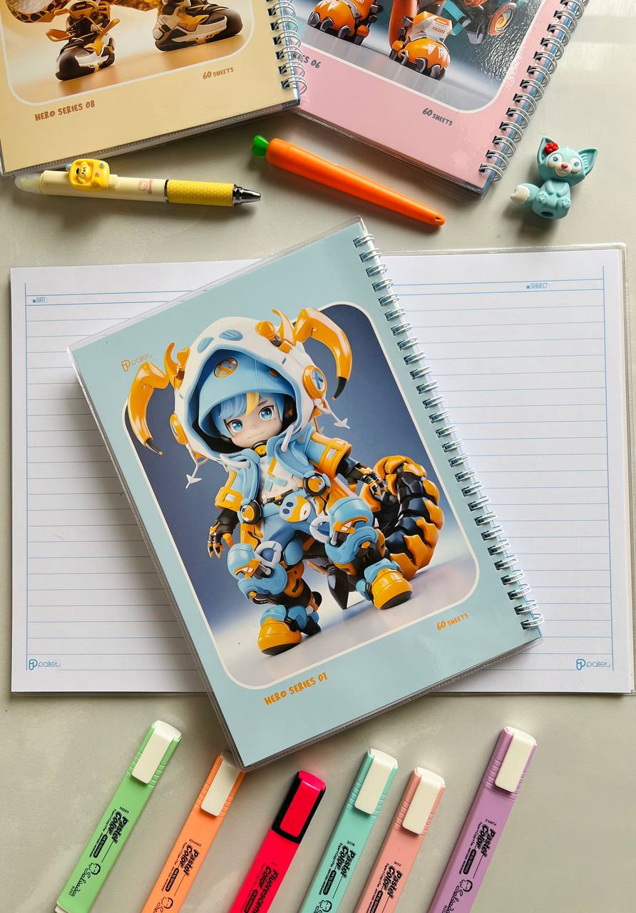 دفتر مجلد 60 برگ مدل Hero از برند Pallet کد 01