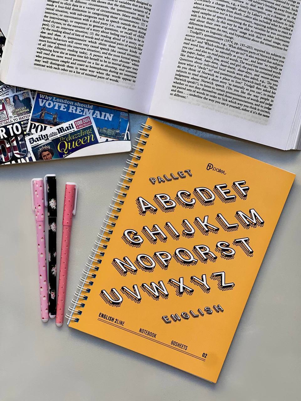 دفتر دو خط زبان 60 برگ از برند Pallet کد 02