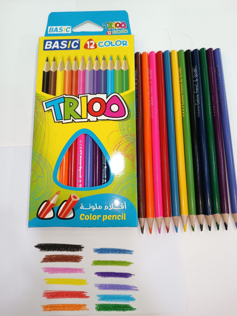 مداد رنگی 12 رنگی BASIC مدل Trioo