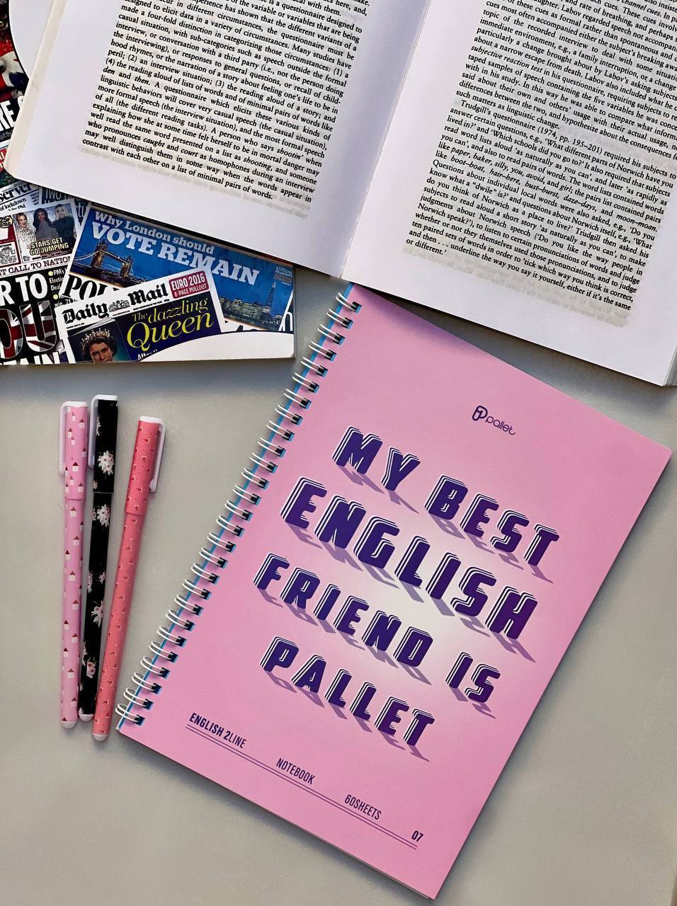 دفتر دو خط زبان 60 برگ از برند Pallet کد 07