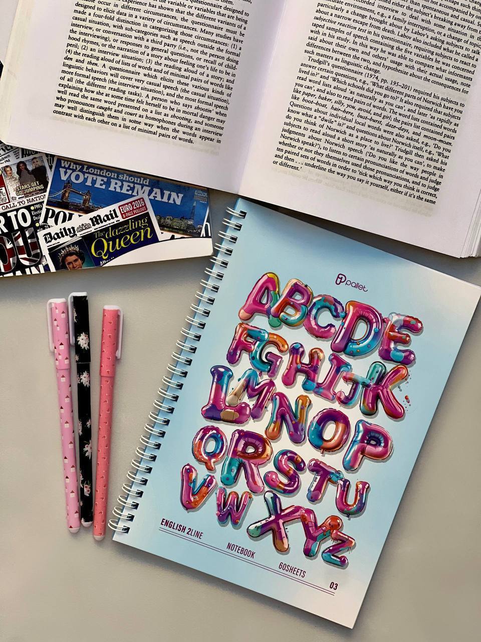 دفتر دو خط زبان 60 برگ از برند Pallet کد 03