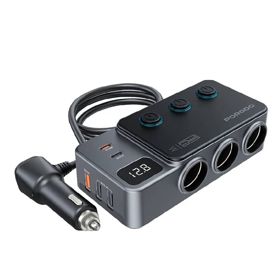 هاب و شارژر فندکی 120 وات پرودو مدل PDFWCH070