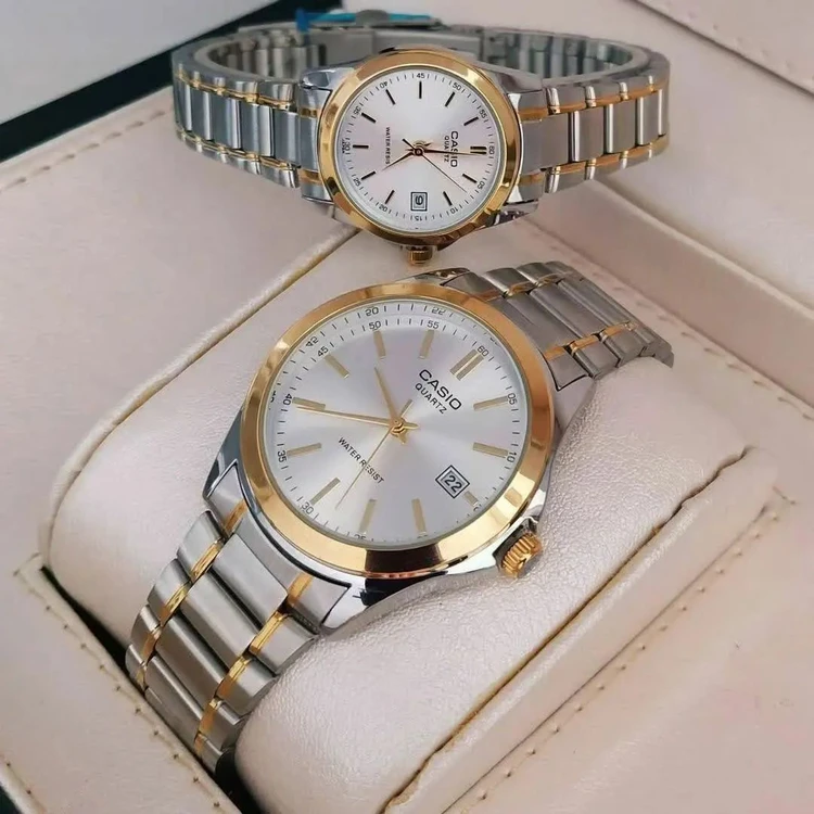 ساعت مچی کاسیو کلاسیک Casio classic تاریخ دار نقره ای طلایی