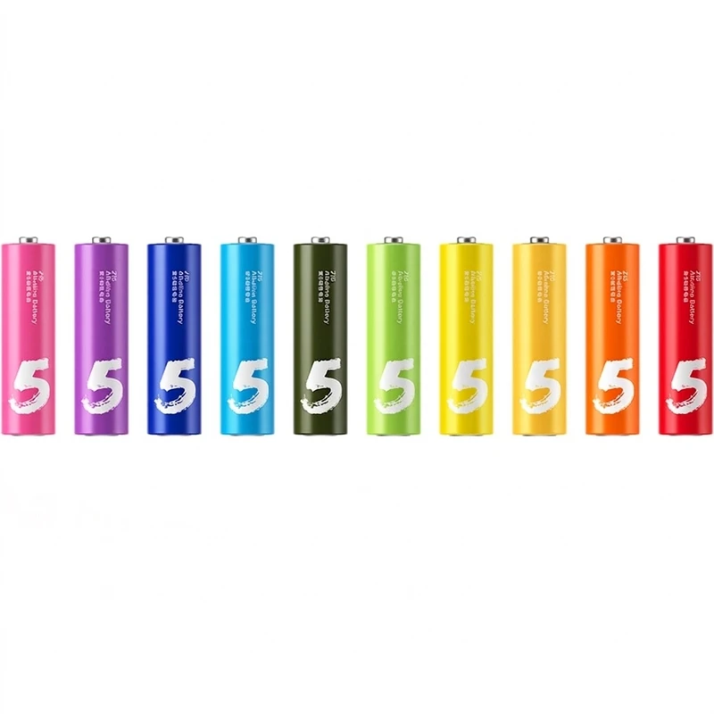 پک 10 تایی باتری رنگین کمانی قلمی آلکالاین شیائومی مدل Xiaomi ZI5 LR06 Alkaline AA
