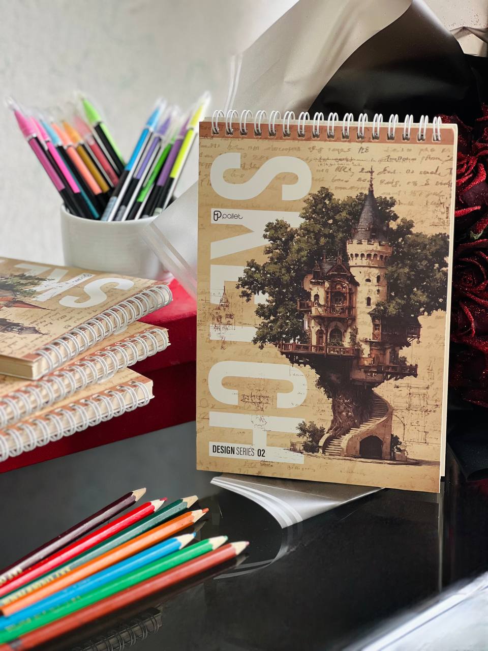 دفتر طراحی 40 برگ مدل دیزاین از برند Pallet کد 02