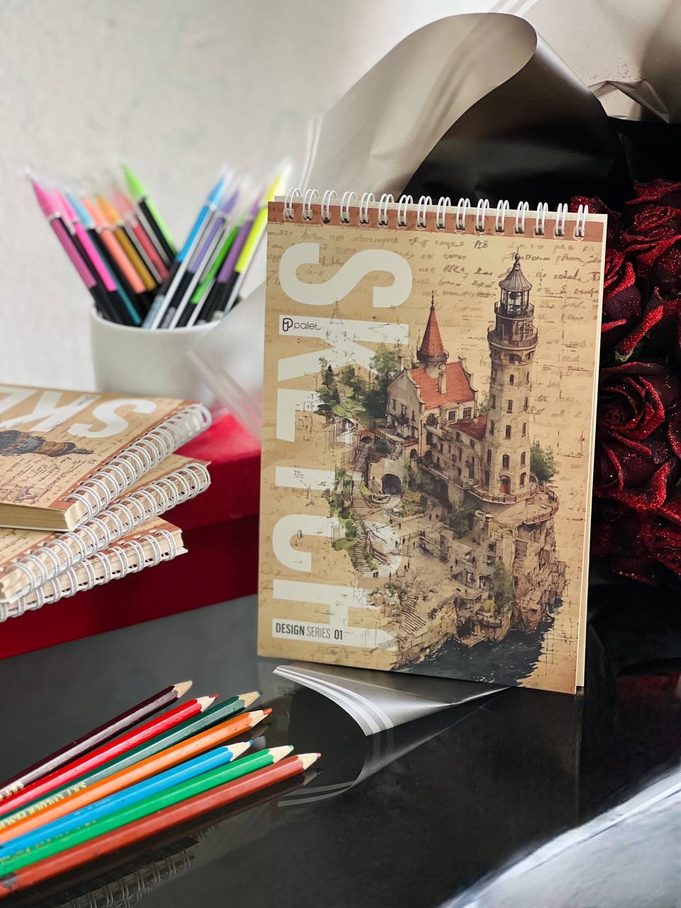 دفتر طراحی 40 برگ مدل دیزاین از برند Pallet کد 01