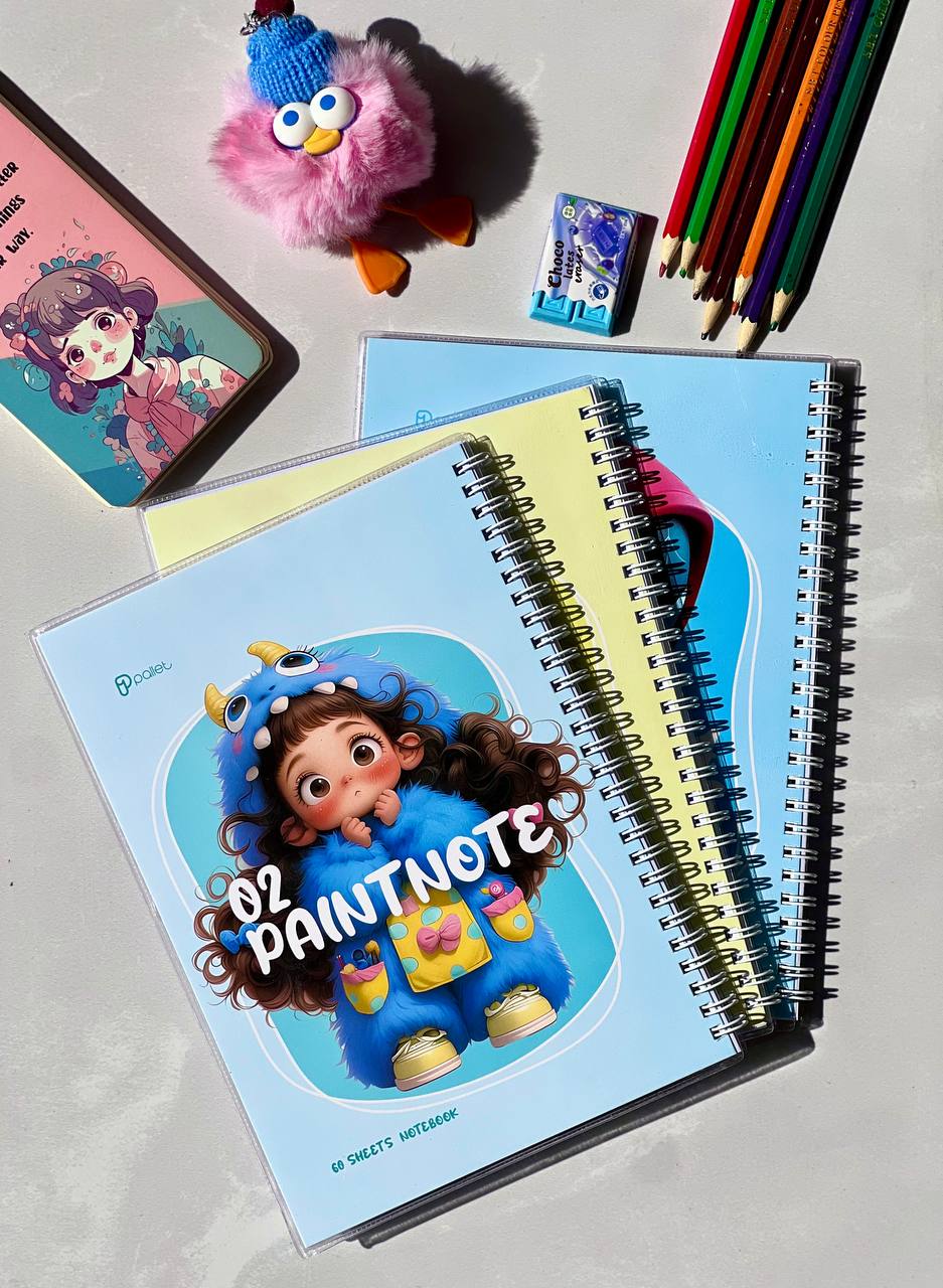 دفتر نقاشی مجلد کیوت 60 برگ از برند Pallet کد 02