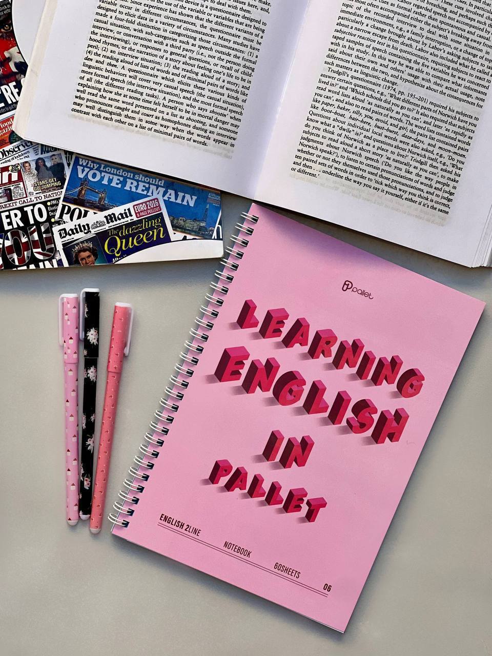 دفتر دو خط زبان 60 برگ از برند Pallet کد 06