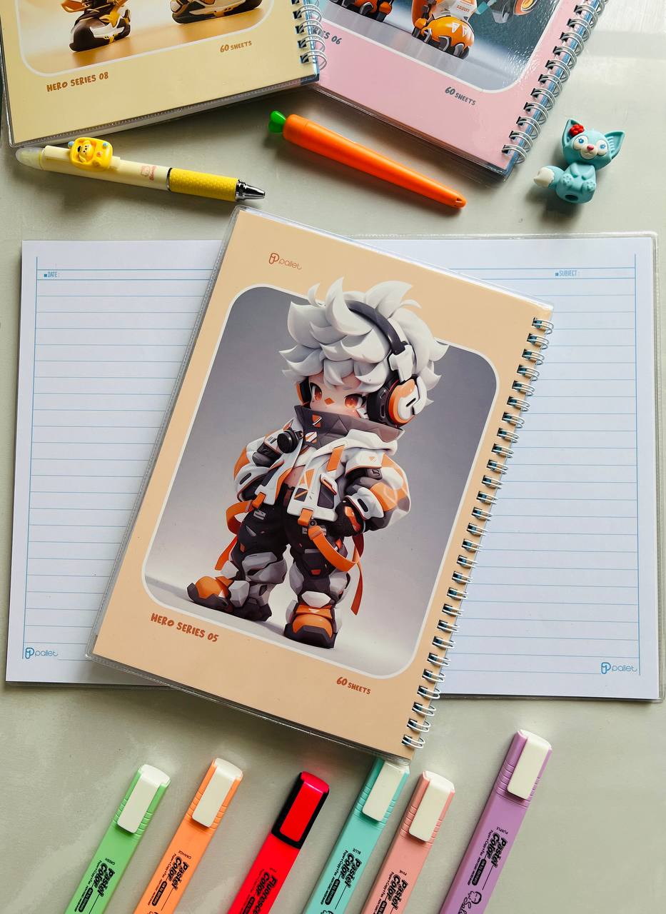 دفتر مجلد 60 برگ مدل Hero از برند Pallet کد 05