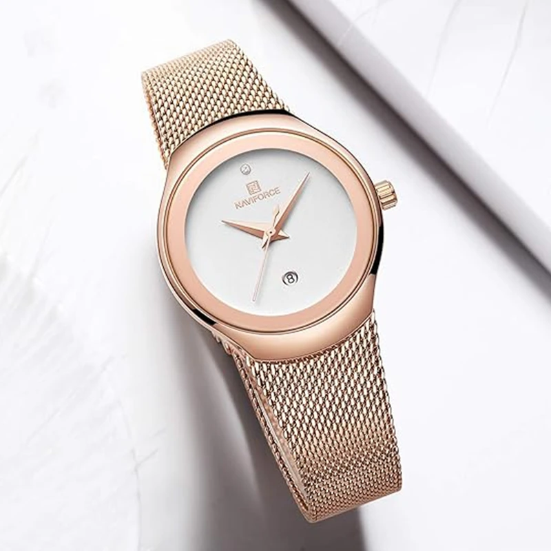ساعت مچی عقربه ای زنانه نیوی فورس مدل Naviforce NF 5004/RGW